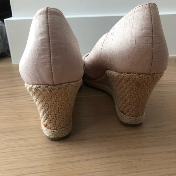 Life stride Rhonda espadrille wedges peep toe shoes size 7.5 heels dusty - Picture 6 of 11